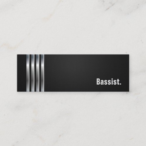 Bassist - Black Silver Stripes Mini Business Card