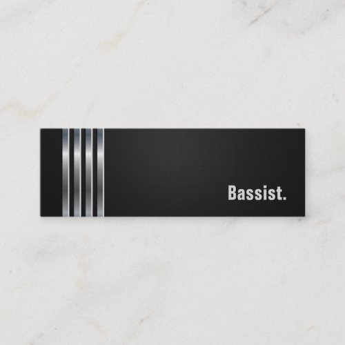 Bassist _ Black Silver Stripes Mini Business Card