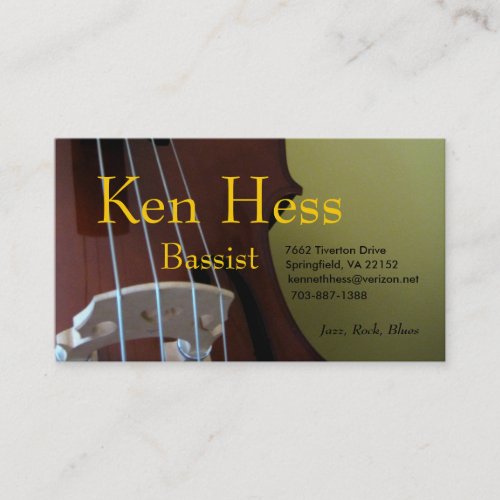 Bassist String Musician Business Card