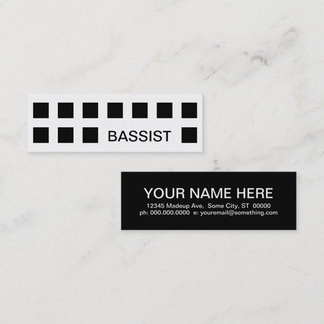 BASSIST (mod squares) Mini Business Card (Front/Back)