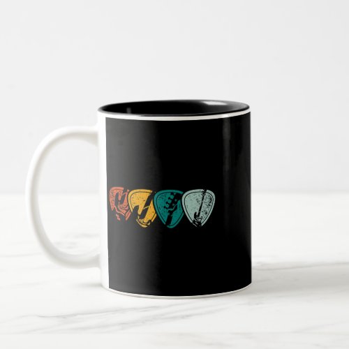 Bassist Musician Bass Player Guitar Pick Retro Bas Two_Tone Coffee Mug