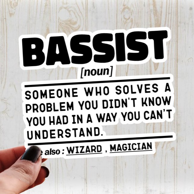 Bassist Noun Definition Bass Guitar Player Cool Sticker (Creator Uploaded)