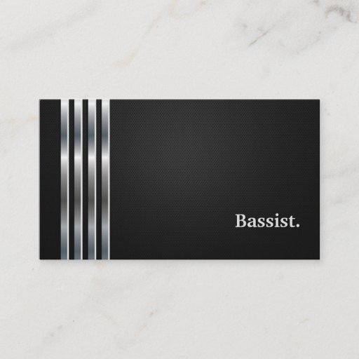 Customizable Bassist Professional Black Silver Business Card Template