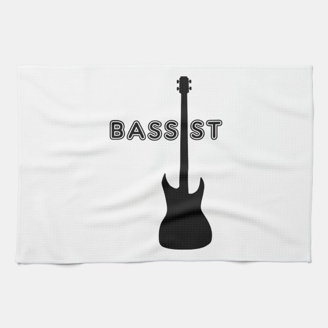 Bassist Silhouette Kitchen Towel (Horizontal)