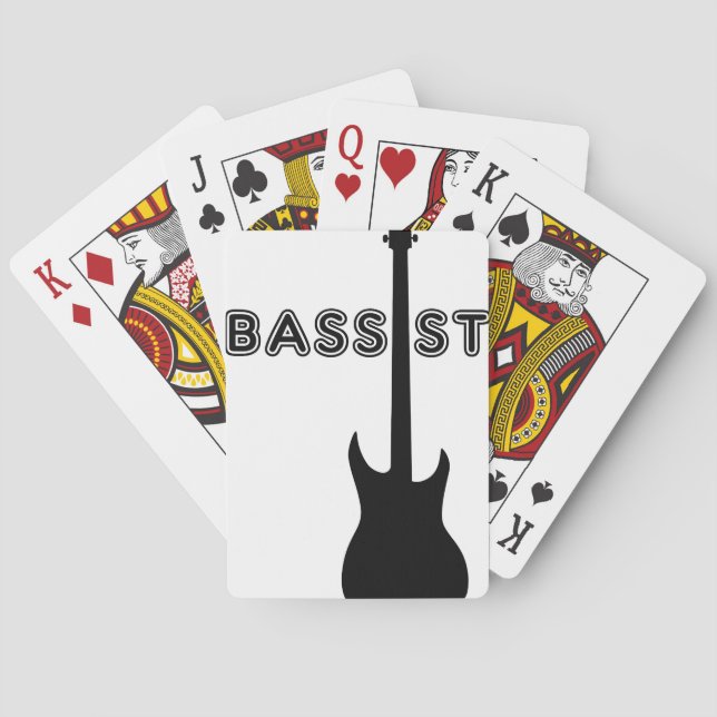 Bassist Silhouette Poker Cards (Back)