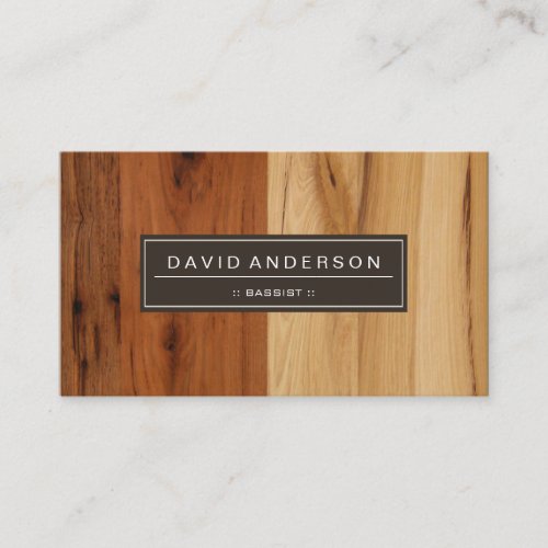 Bassist - Wood Grain Look Business Card