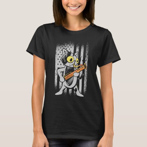 Basson Cat US Flag Bassoonist T_Shirt