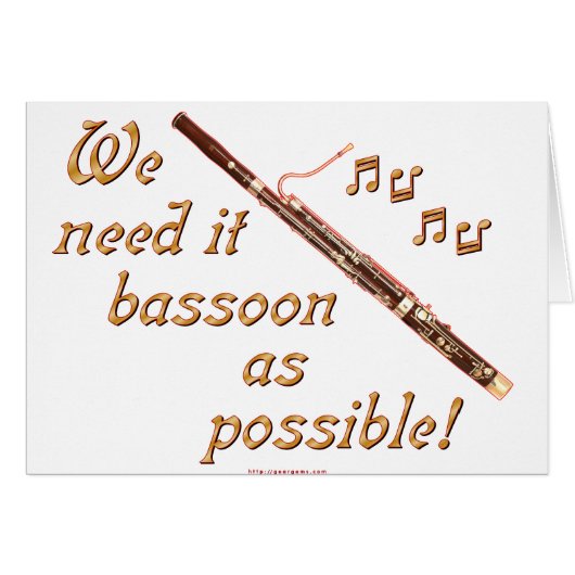 Bassoon as Possible Cards (Front Horizontal)