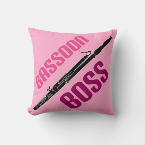 Bassoon Boss Music Quote Gift Idea Throw Pillow