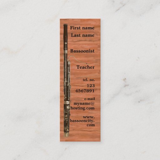 Customizable Bassoon Business Card
