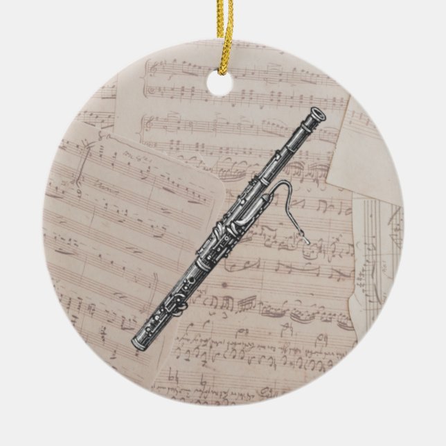 Bassoon Christmas Holiday Ornament (Front)