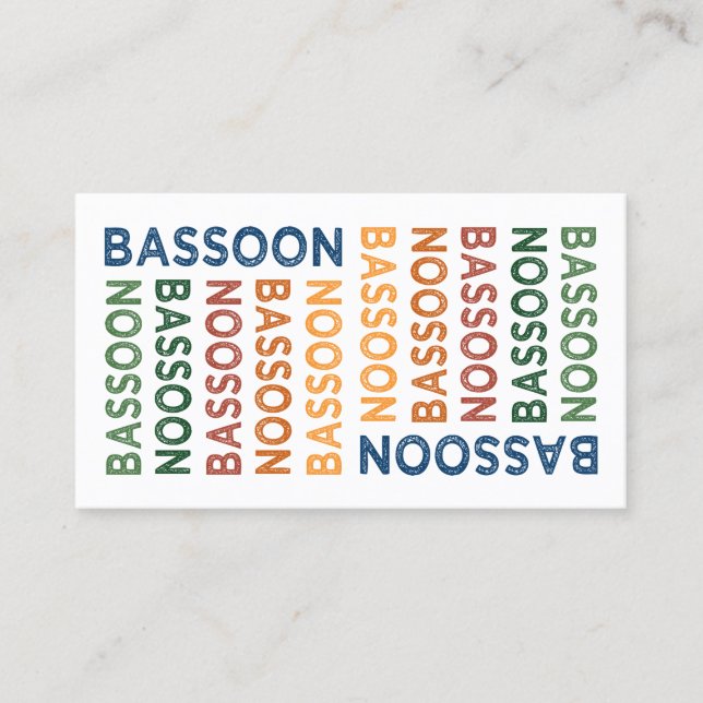 Bassoon Colorful Business Card (Front)