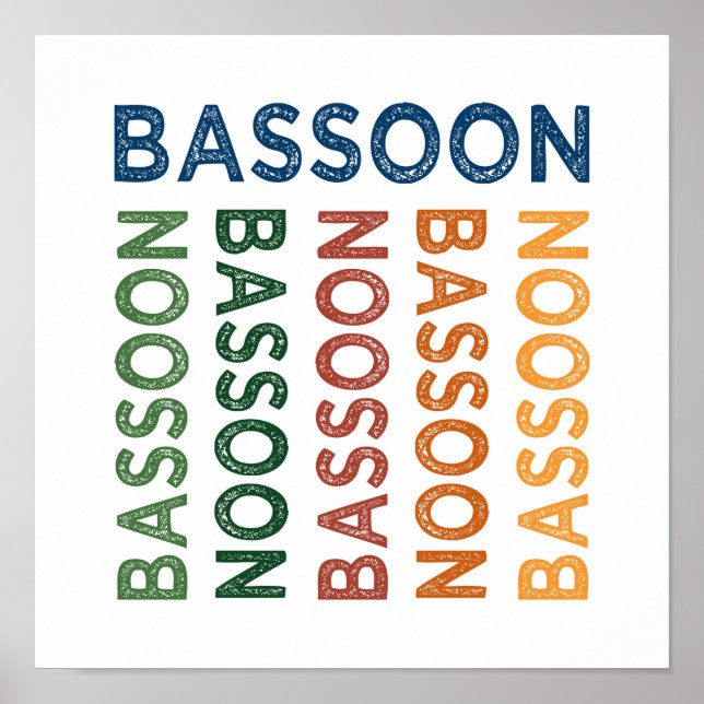 Bassoon Colorful Poster (Front)