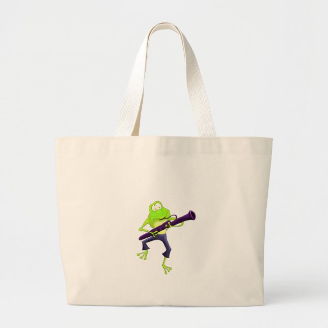 Bassoon Frog Large Tote Bag (Front)