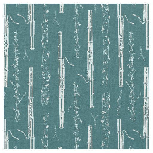 Bassoon Instrument Music Orchestra Band Craft Teal Fabric