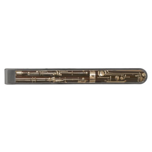 Bassoon Keys Gunmetal Finish Tie Clip