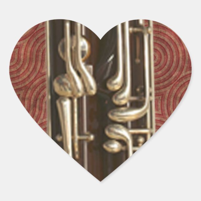 Bassoon Keys Heart Sticker (Front)