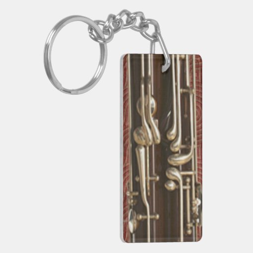 Bassoon Keys on Dark Red Keychain Zazzle