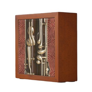 Bassoon Keys On Dark Red Pencil Holder by missprinteditions at Zazzle