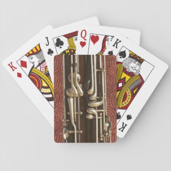 Bassoon Keys On Dark Red Playing Cards by missprinteditions at Zazzle