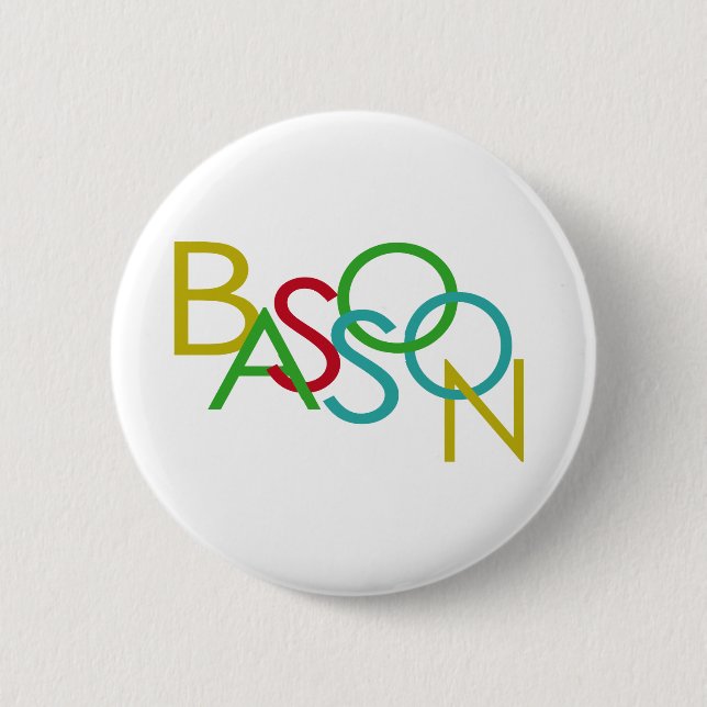 BASSOON Letters Pinback Button (Front)