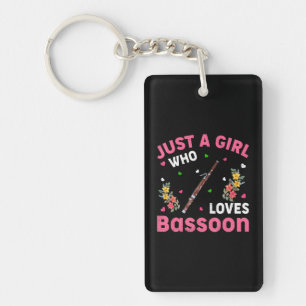 Bassoon Music Lover Just A Girl Who Loves Bassoon Keychain