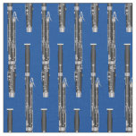 Bassoon Music Musician Room Decor Blue Fabric