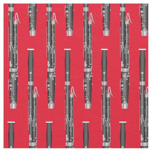 Bassoon Music Musician Room Decor Red Fabric