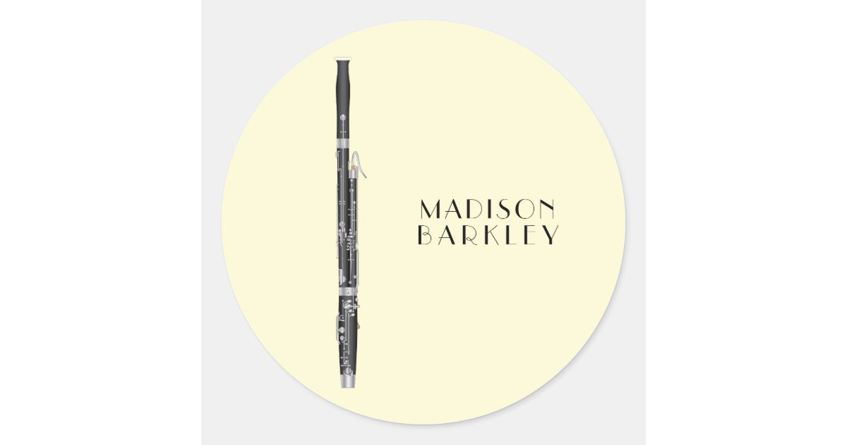 Bassoon Musician Music Teacher Woodwind Classic Round Sticker | Zazzle