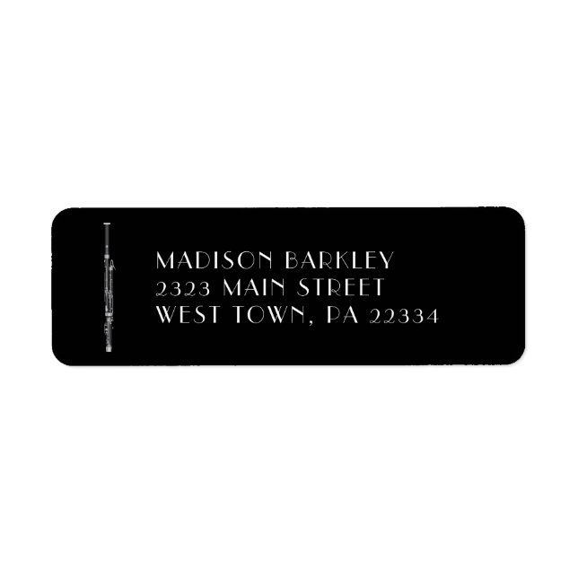 Bassoon Musician Music Teacher Woodwind Label (Front)