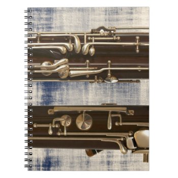 Bassoon On Faded Denim Look Spiral Notebook by missprinteditions at Zazzle