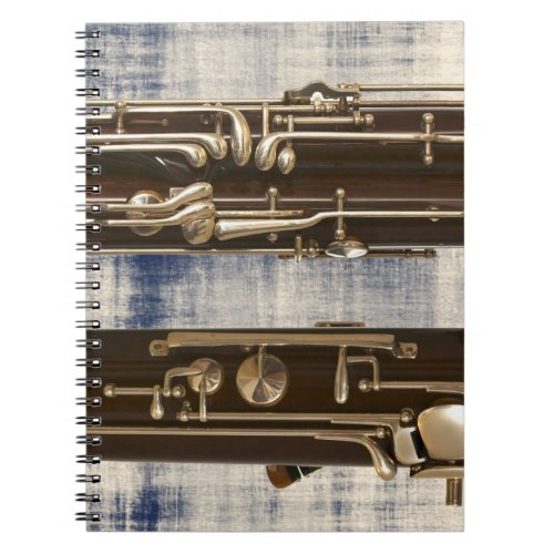 Bassoon on Faded Denim Look Spiral Notebook