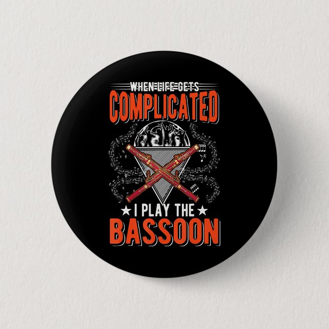 Bassoon Player Bassoonist Button (Front)