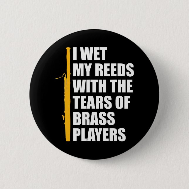 Bassoon Player Bassoonist Reed Button (Front)
