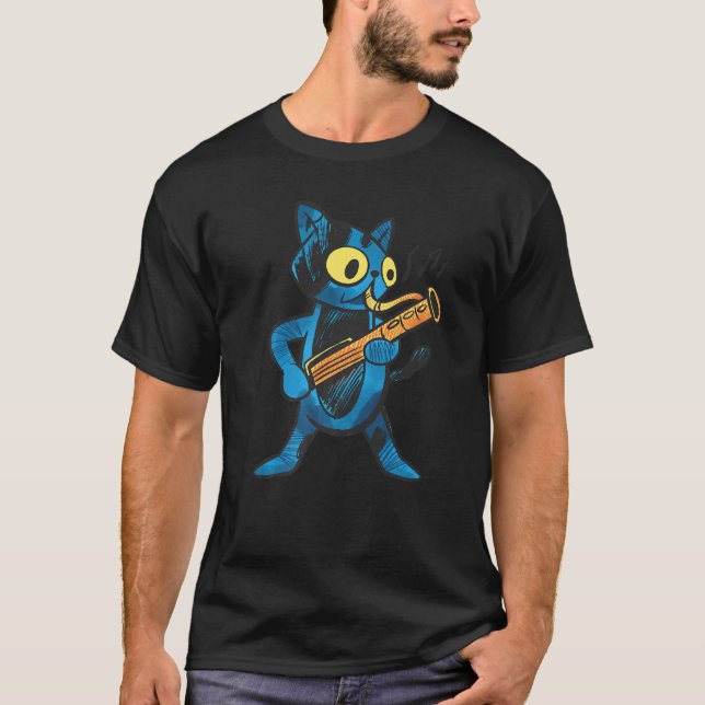 Bassoon player cat windwood musicians T-Shirt (Front)
