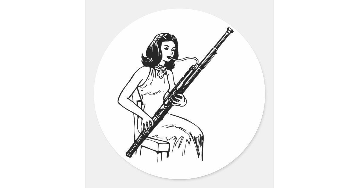 Bassoon Player Classic Round Sticker | Zazzle