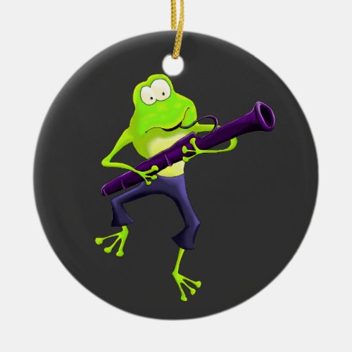 Bassoon Player Frog Ornament