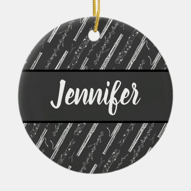 Bassoon Player Music Gift Custom Personalized Ceramic Ornament (Front)
