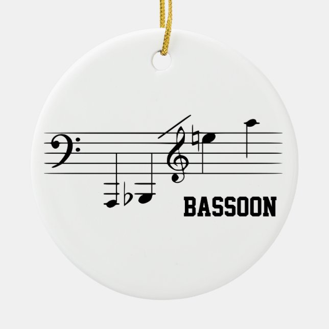 Bassoon Playing Range Ceramic Ornament (Front)