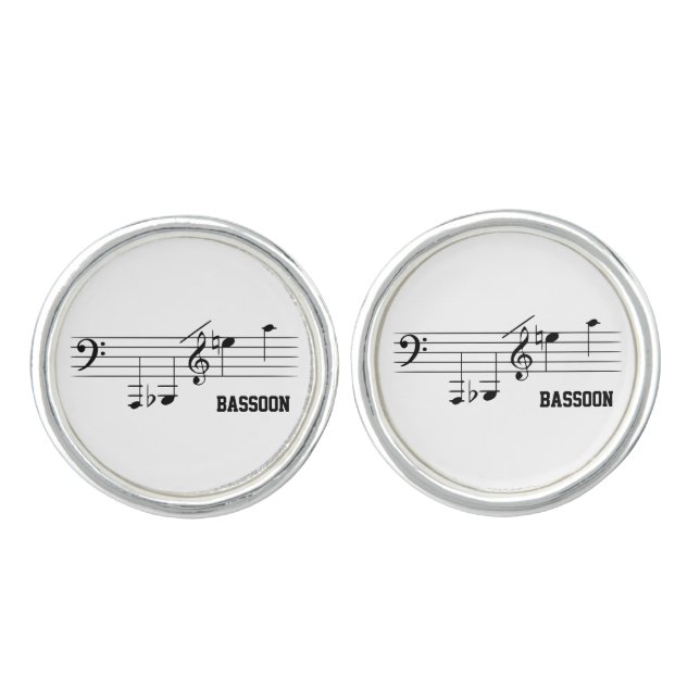 Bassoon Playing Range Cufflinks (Front)
