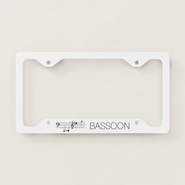 Bassoon Playing Range License Plate Frame (Front)