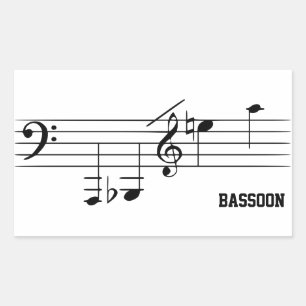 Bassoon Playing Range Rectangular Sticker