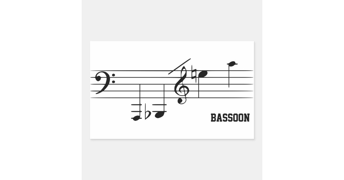 Bassoon Playing Range Rectangular Sticker | Zazzle