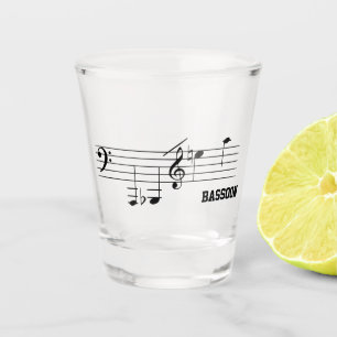 Bassoon Playing Range Shot Glass