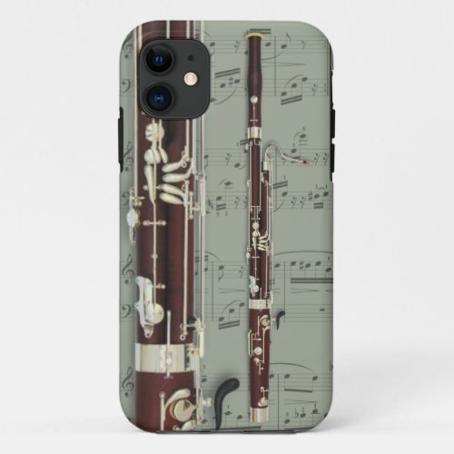 Bassoon  sheet music phone case Pick color iPhone 11 Case