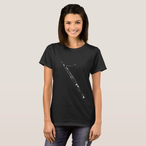 Bassoon Silhouette Black T_Shirt