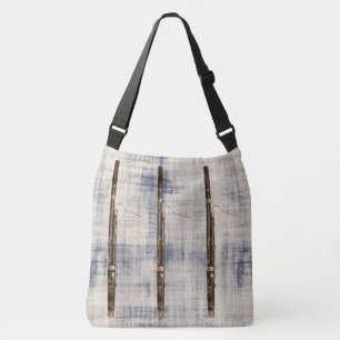 Bassoon Trio on Blue White Faded Denim Look Crossbody Bag