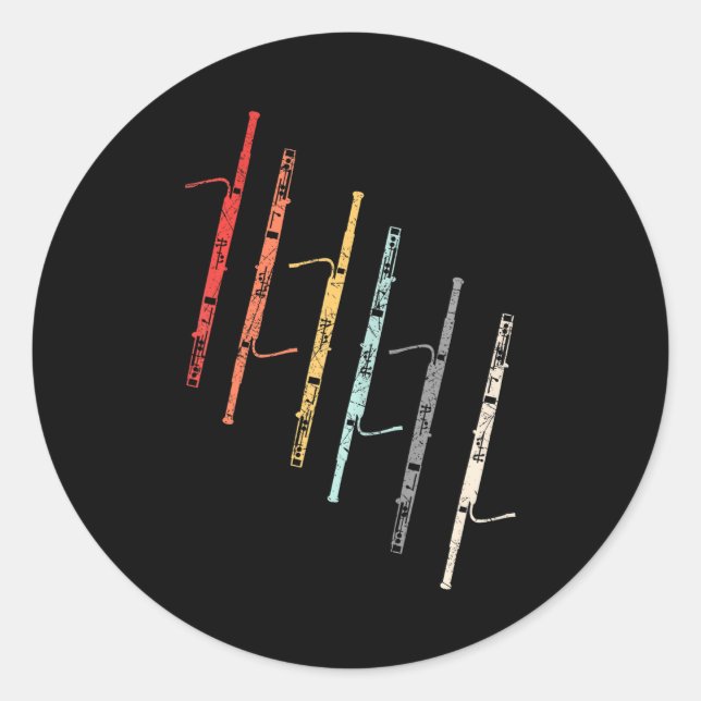 Bassoonist Bassoon Player Orchestra Band Classic Round Sticker (Front)