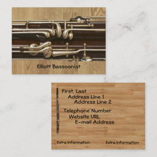 Bassoonist Contact Information Business Card