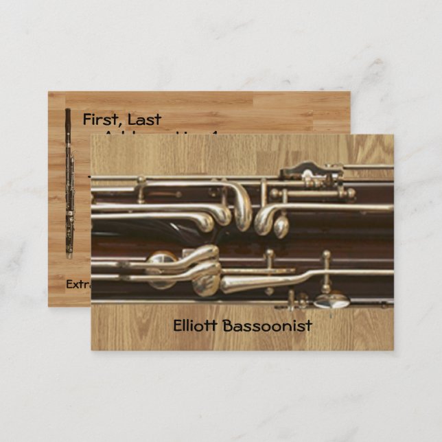 Bassoonist Contact Information Business Card (Front/Back)
